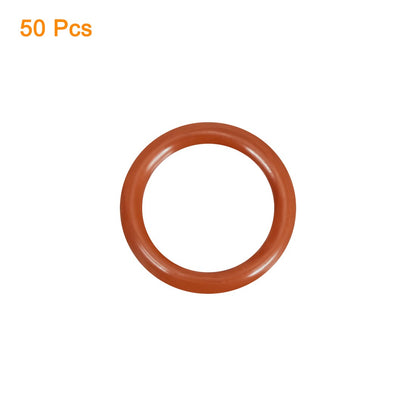 ya 5 8.7 Silicone O-Ring 15mmx11mmx2mm VMQ Seal Rings Sealing Gasket Red 50Pc