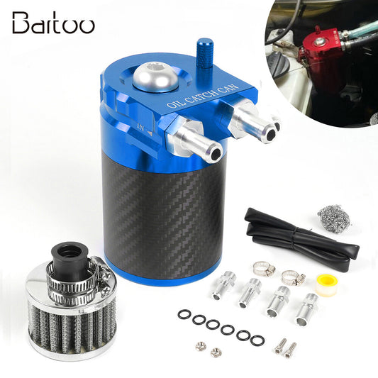 ya 27 6.21 REAL Carbon Fiber Oil Catch Can Kit Reservoir Baffled Tank with Breather Filter