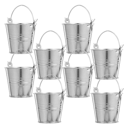 ya 14 8PCS Tin Buckets Small Iron Buckets Tinplate Pails Metal Basket for Kids