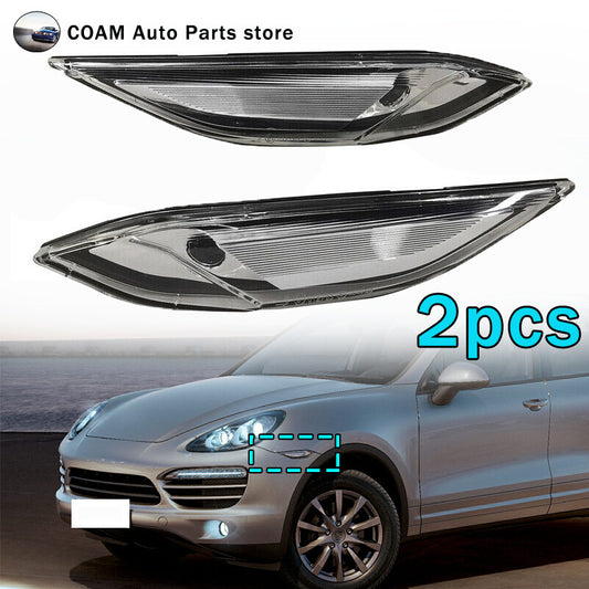 ya 12 5.22.2 2 Pack Clear Indicator Side Marker Light Body for Porsche for Cayenne 2011-2014
