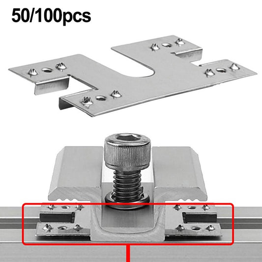 ya 28 50PCS Photovoltaic Conductive Sheet Solar Panel Grounding Clip Washer Sheet