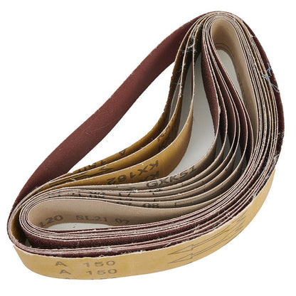 ya 14 10pcs 60/120/150/240 Grit 40x680mm Sanding Belt For Metal Wood Grinding Sander