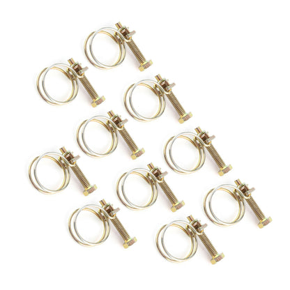 ya 14 Adjustable Double Wire Water Hose Clamp Pipe Clip Hoop Plumbing Part 21-25mm