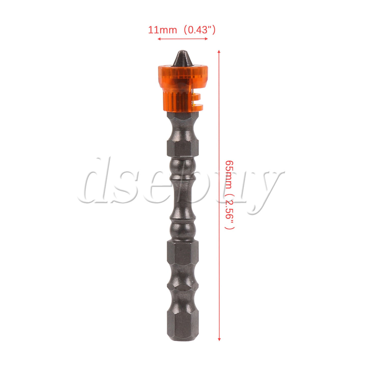 ya 26 40PCS Magnetic Collar Design Chrome Steel Screwdriver Bit 1/4 Hex Shank Orange