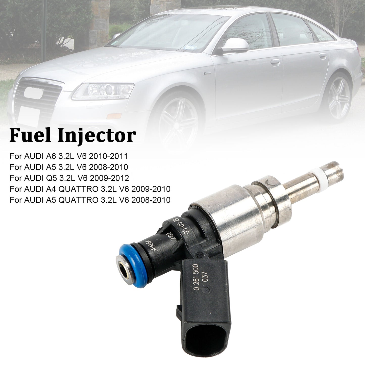 ya 1 8.5.1 1PCS Fuel Injector 06E906036F for Audi Q5 A4 A5 A6 3.2L V6 2008-11 0261500037