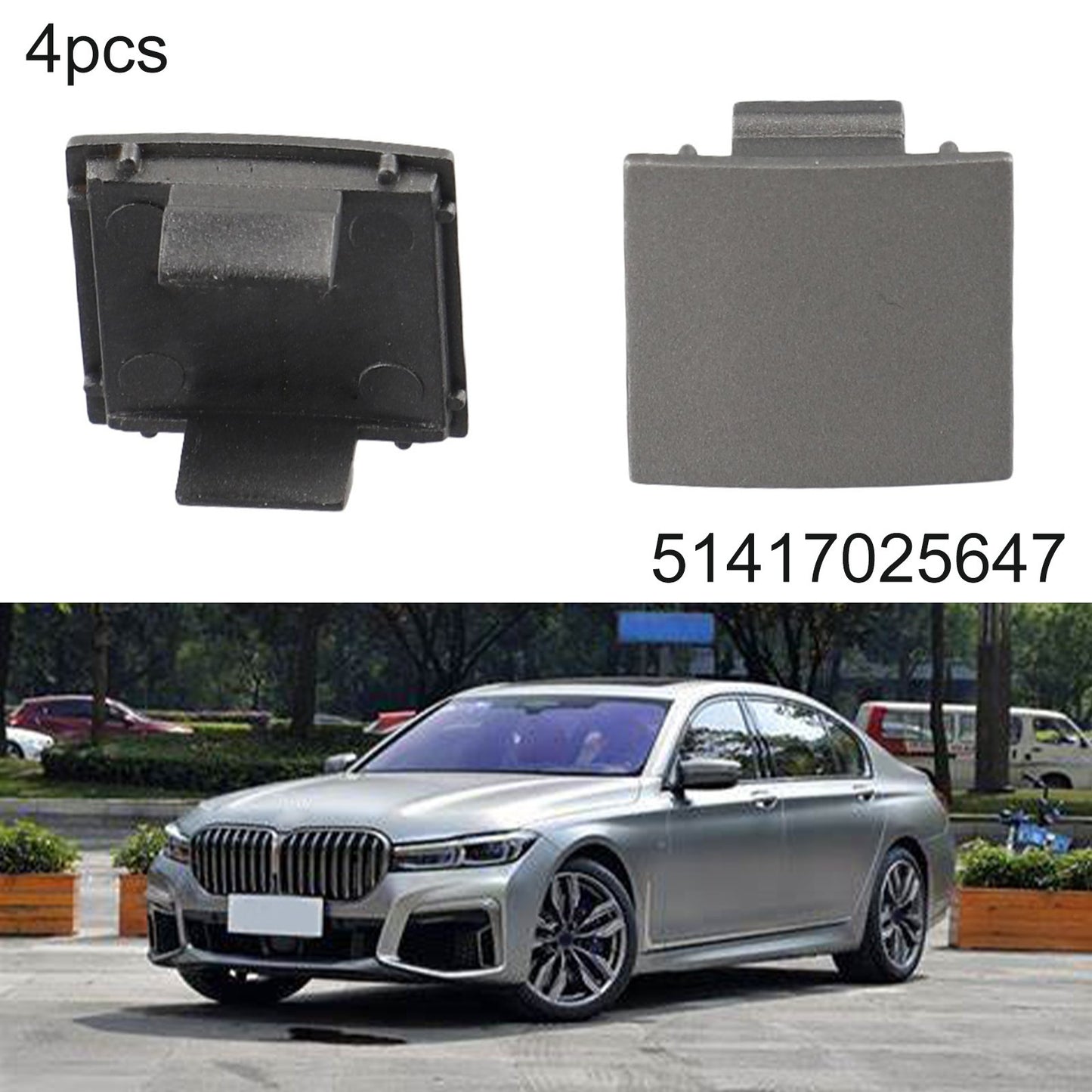 ya 5 8.7 4pcs Door Panel Cover 51417025647 for for BMW 7 Series E65 E66 745i 02-08 Grey
