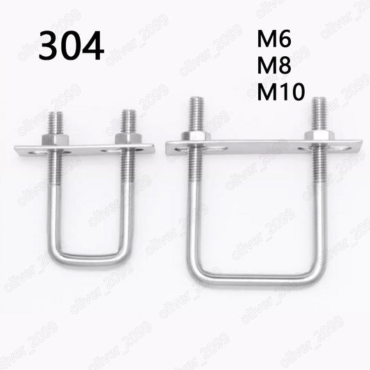 304 Stainless Steel Right Angle U-Bolts Screws With Nuts and Washer M6 M8 M10
