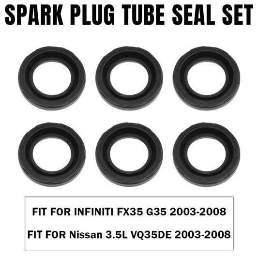 ya 9 6.5.3 6x Spark Plug Tube Seal Set For 1995-16 for Nissan for Altima Frontier Maxima 4.0L 3.5L