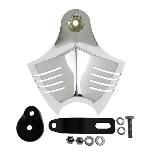 ya 3 6.23 Chrome V-shield Horn Cover Fit for Harley Softail Dyna Glide Twin Cam Touring