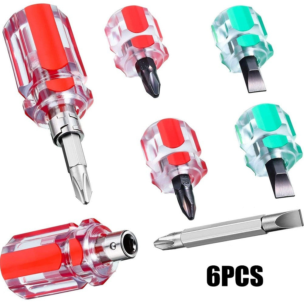 ya 26 Screwdriver Tool Machines Interchangeable Short Handle 6Pcs Anti-slip