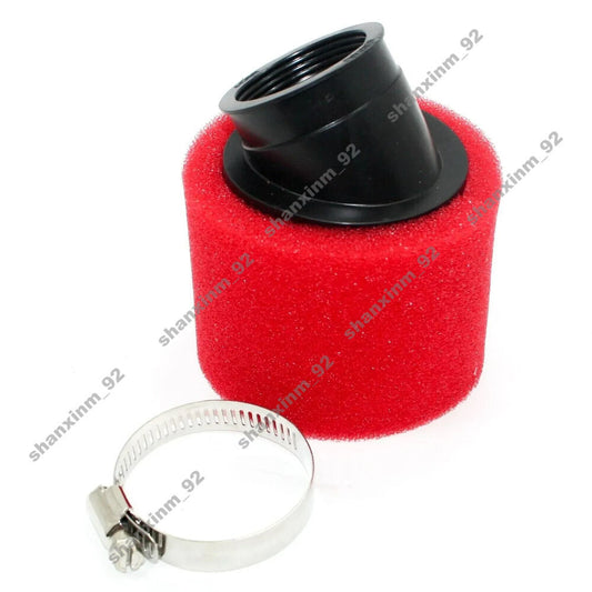 ya 8 5.26 Red 42mm Angled Foam Pod Air Filter for 125cc140cc Pit Dirt Bike GY6 150cc Moped