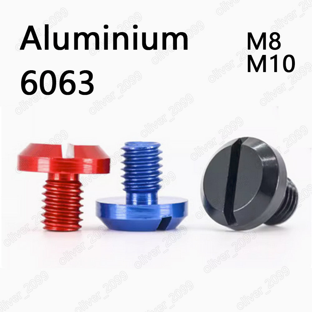Aluminum 6063 Slotted Flat Head Rearview Mirror Hole Plug Screws M8 M10