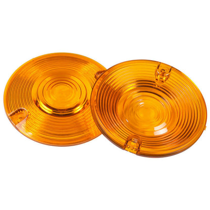 ya 5 8.7 2X Turn Signal Light Flat Lens Cover Yellow Fit for Harley Touring Electra Glide