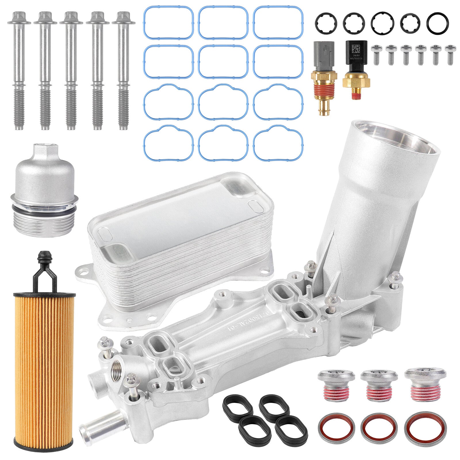 ya 5 8.7 Full Aluminum Oil Cooler Engine Filter Housing Assembly for Jeep for Wrangler Grand