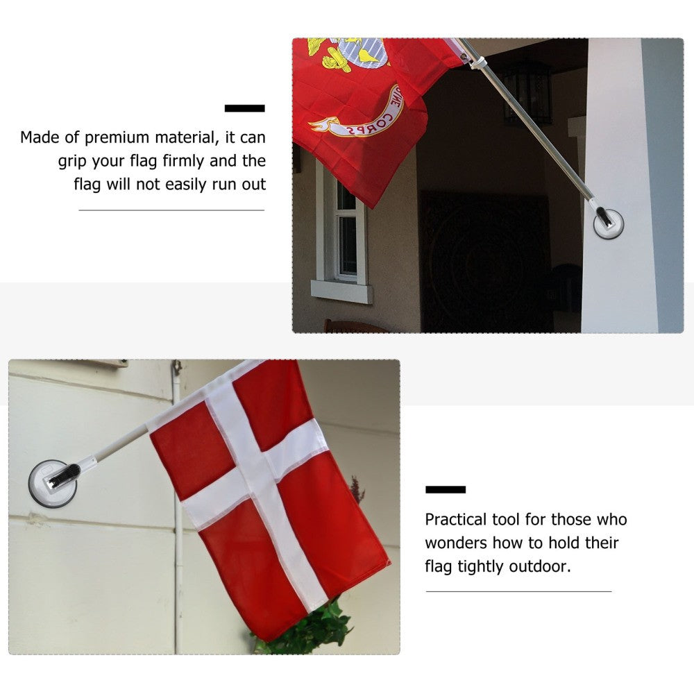 ya 5 8.7 Flag Pole Base Suction Cup Holder Metal Classroom Flagpole