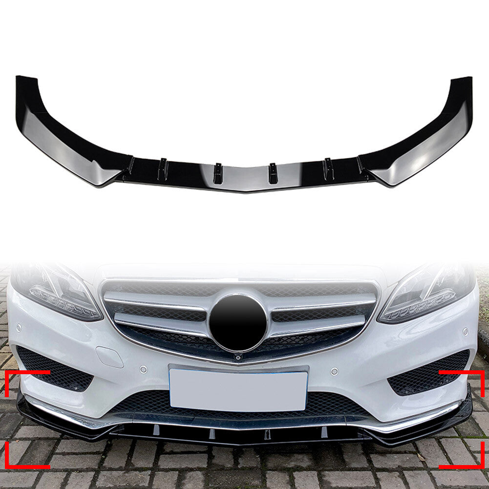 ya 4 6.17 Bumper Lip Spoiler Kit Front for Mercedes-benz E Class W212 E200 E220 E250 E300