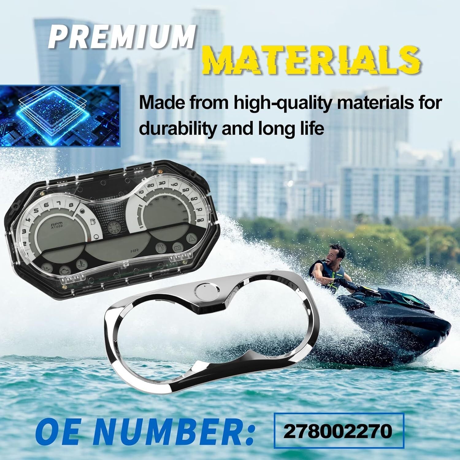 ya 2 7.15 LCD Speedometer Cluster for Sea Doo BRP GTX RXP RXT Wake 2006-11 278002270
