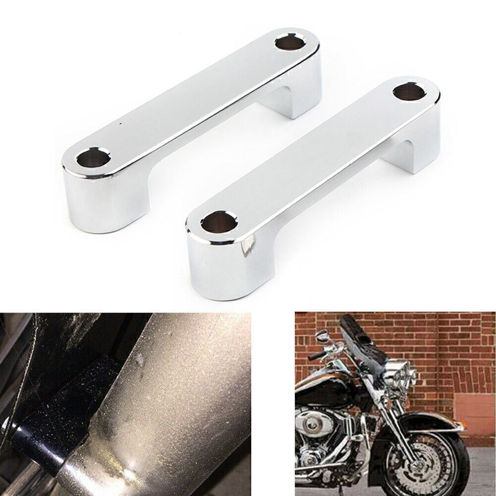 ya 7 6.10.2 Silver Wrap Front Fender Brackets Spacers 30 Inch Fit for Harley Touring 1996-2013