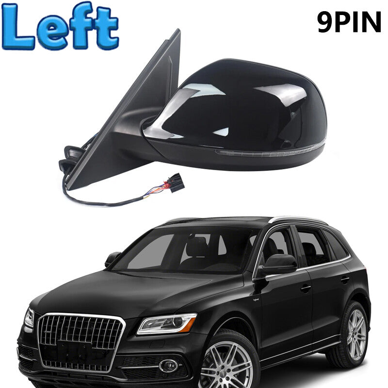 ya 6 6.13.2 Side Mirror Power Fold Heated Turn Signal Lamp 9 Pin Left for Audi Q5 2009-2015
