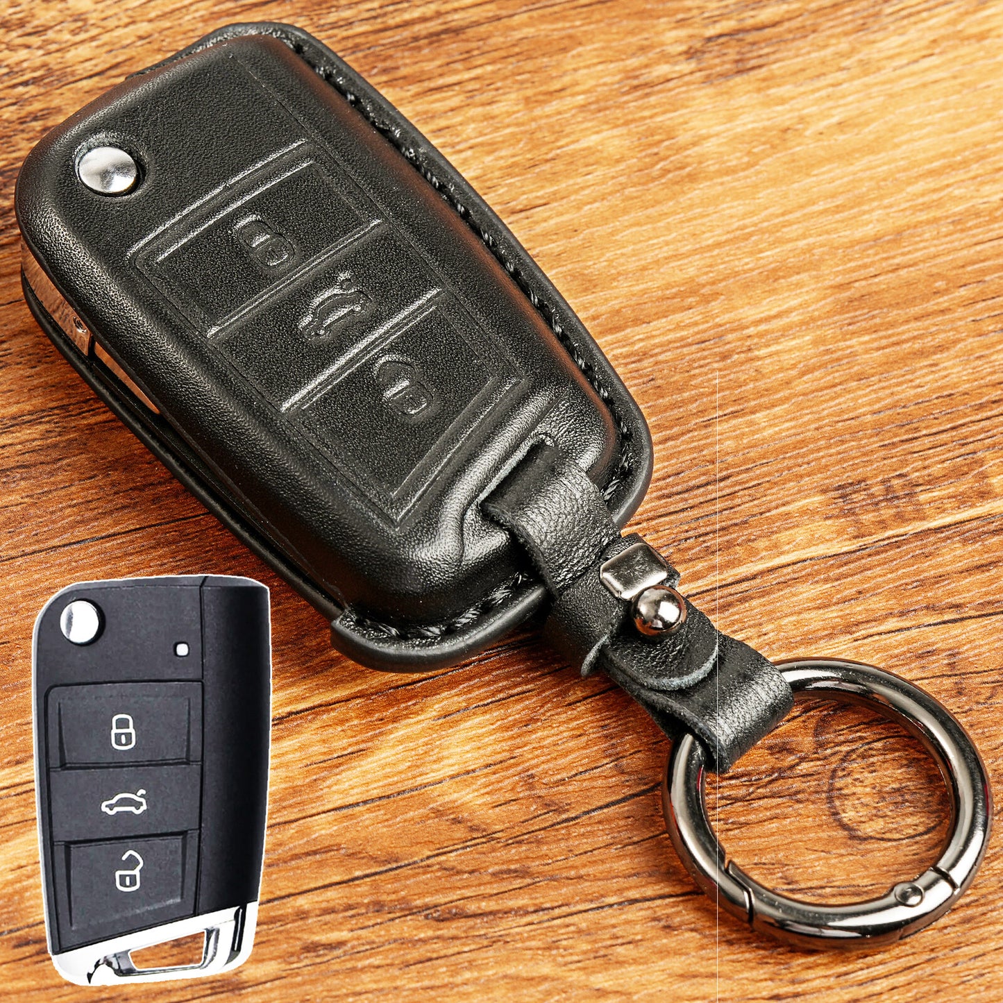 ya 5 8.7 Button Leather Remote Key Case Cover Protect for VW for SEAT for Skoda for Golf 7