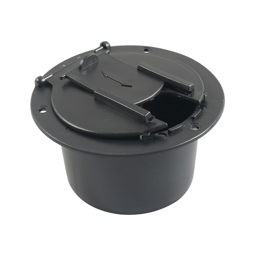 ya 2 6.26.2 Universal RV Camper Trailer Round Electric Power Cord Cable Hatch Cover Black