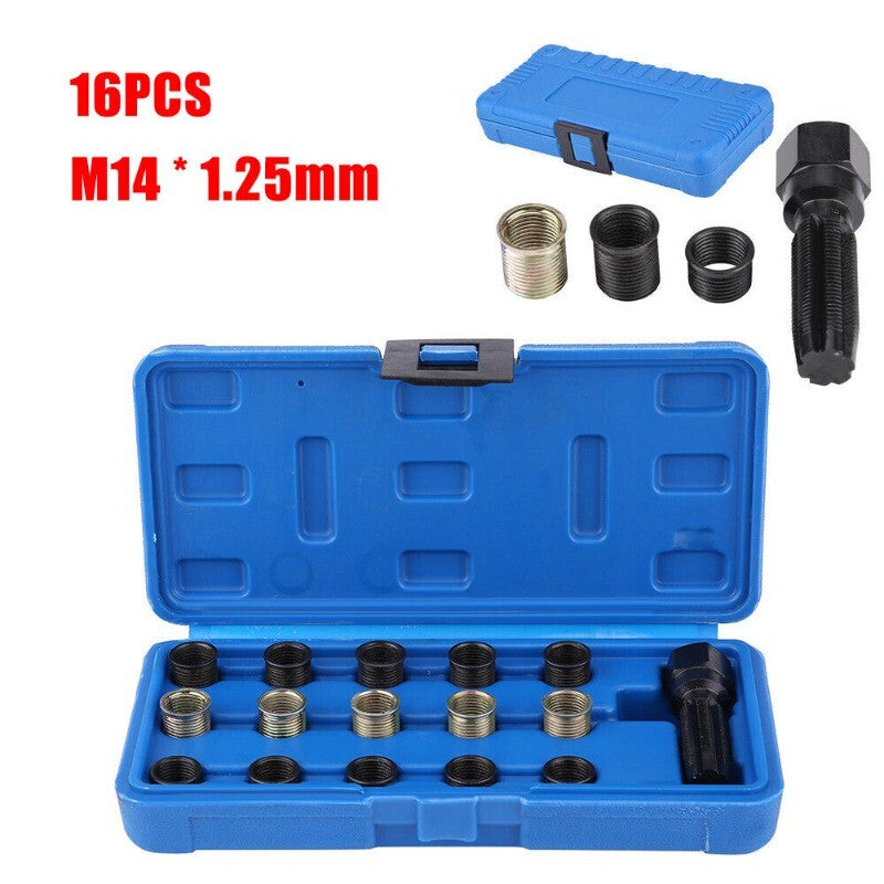 ya 26 16pcs 14mm Spark Plug Rethread Kit Thread Repair M14x1.25 Cylinder Head Helicoil