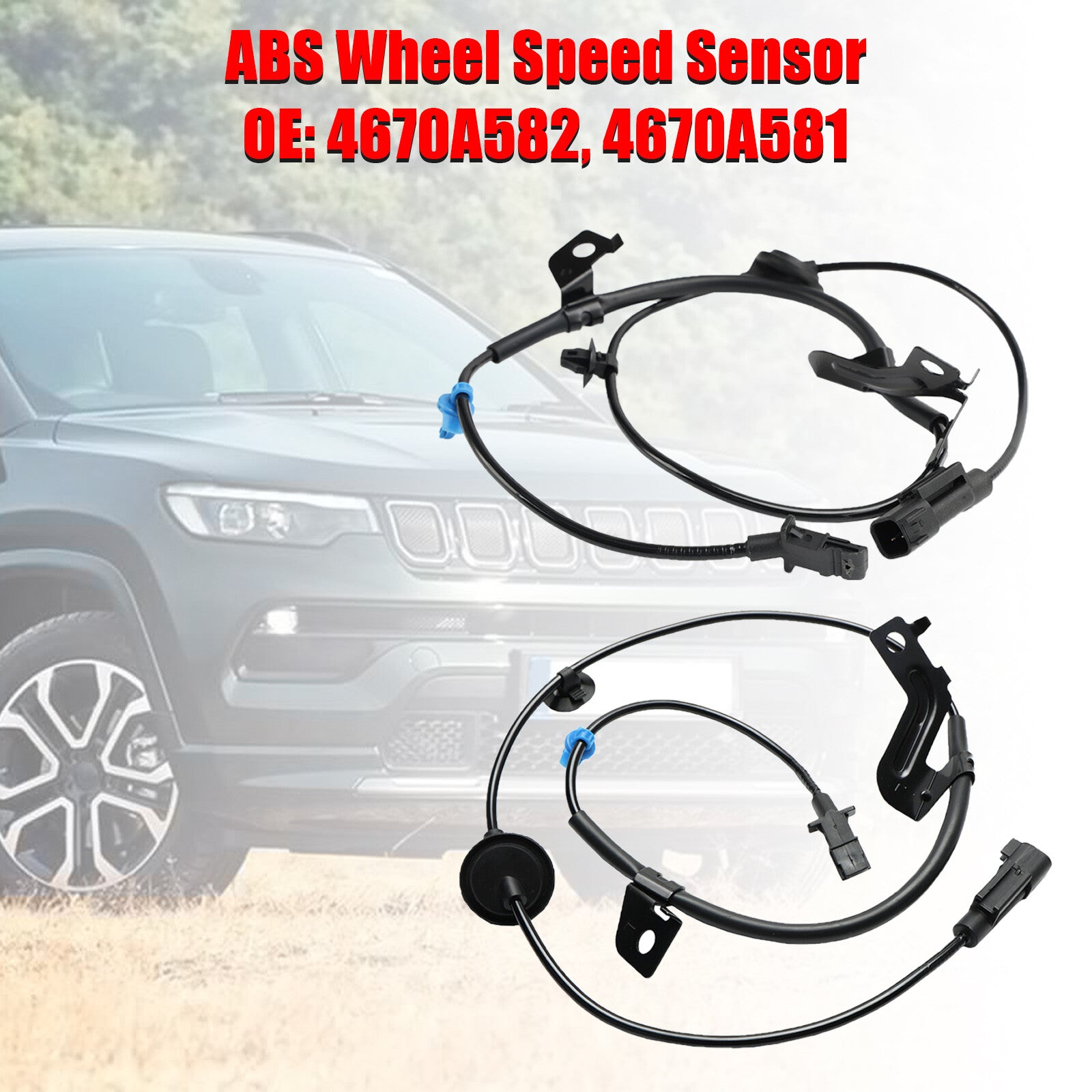 ya 1 8.5.2 2Pcs Rear Left&Right ABS Wheel Speed Sensor for Jeep Compassm Mk49 Patriotm Mk7