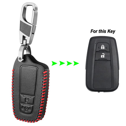 ya 5 8.7 Leather KeyFob Cover Case for Toyota for Camry for RAV4 CHR Prius for COROLLA for Land Cruiser