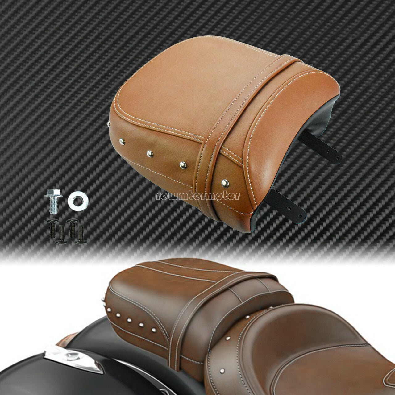 ya 5 8.7 Brown Rear Passenger for SEAT Pillion Pad Fit For Indian Chief Dark Horse Roadmaster