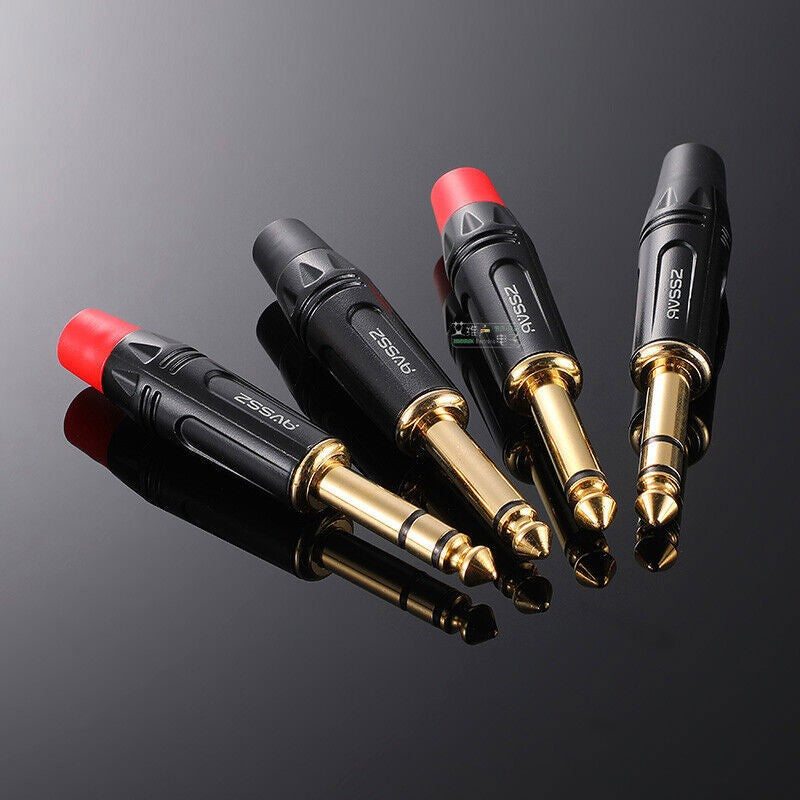 6.35mm 1/4  Stereo TRS Jack Plug Connectors: Straight & Right Angle Options
