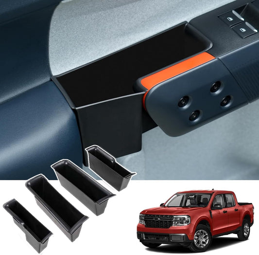 ya 1 7.7 4X For 2022-2025 for Ford Maverick Cab Front Rear Door Storage Box Organizer Trays