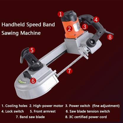 ya 26 DLY-100 Hand-held Band Saw Machine Multifun Horizontal Small Sawing Machine 680W