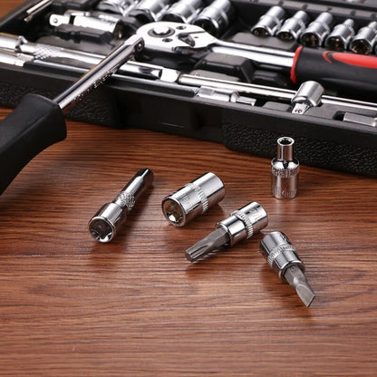 ya 26 46pcs Hand Tool Set Car Repair Tool Kit 1/4-inch Socket Spanner Screwdriver Set