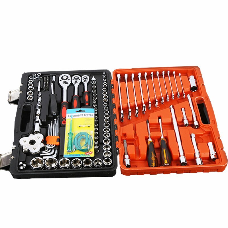 ya 26 121pcs Industrial Car Repair Tools 1/4'' 3/8'' 1/2'' Socket Wrench Screwdriver