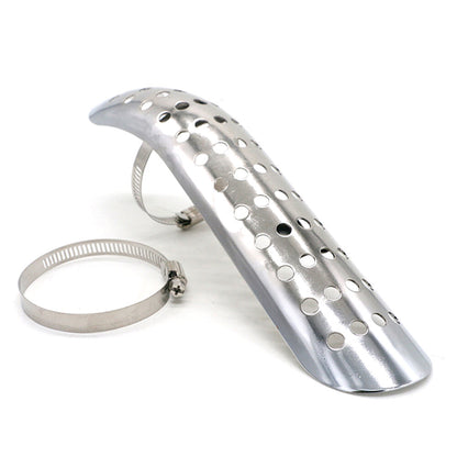 ya 5 8.7 Universal Silver Motorcycle Muffler Pipe Heat Shield Cover Heel Guard