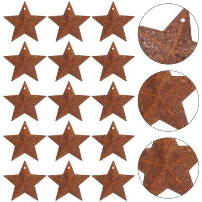 ya 25 50 Pcs Retro Five-pointed Star Pendant Or ments Rustic