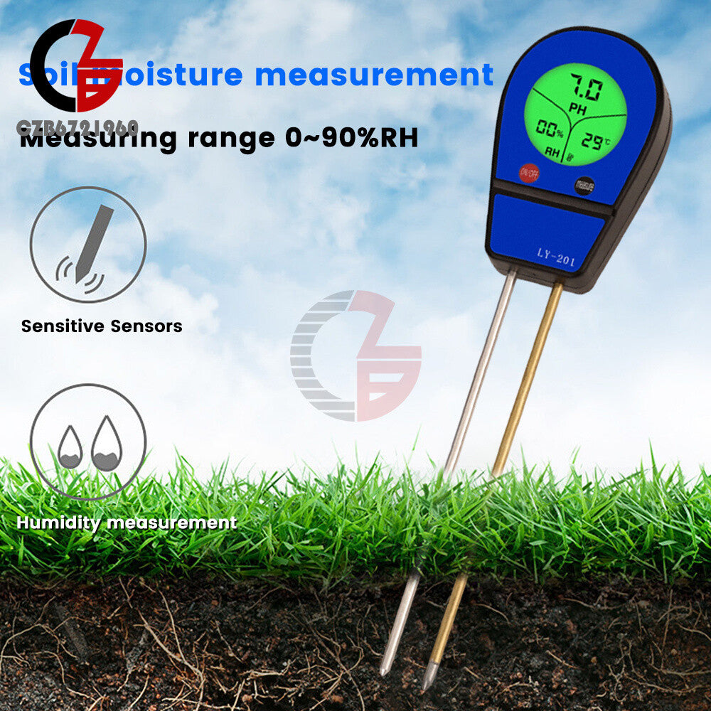 ya 26 3-in-1 LCD Soil Moisture Tester Temp PH Tester Humidity Soil Moisture Detor