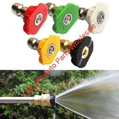 ya 15 10.20 1-5Pcs Pressure Washer Tips Nozzles Quick Connect 1/4 Set
