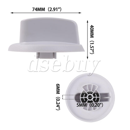 ya 26 White Plastic Control Knob Replacement for GE PS11763058 Dryer w/ 6x5mm Hole