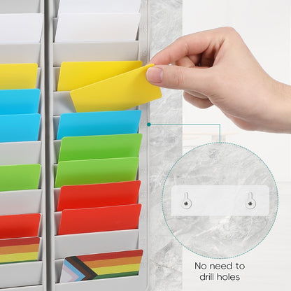 ya 25 Time Cards for Employees Display Rack Attendance Holder Wall Timecard Mount