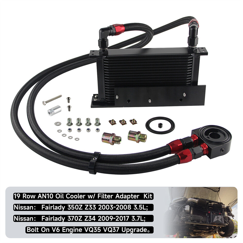 ya 5 8.7 19 Row Bolt On Oil Cooler Kit Fit Fairlady 03-08 350Z VQ35 / 2009-2017 370Z VQ37