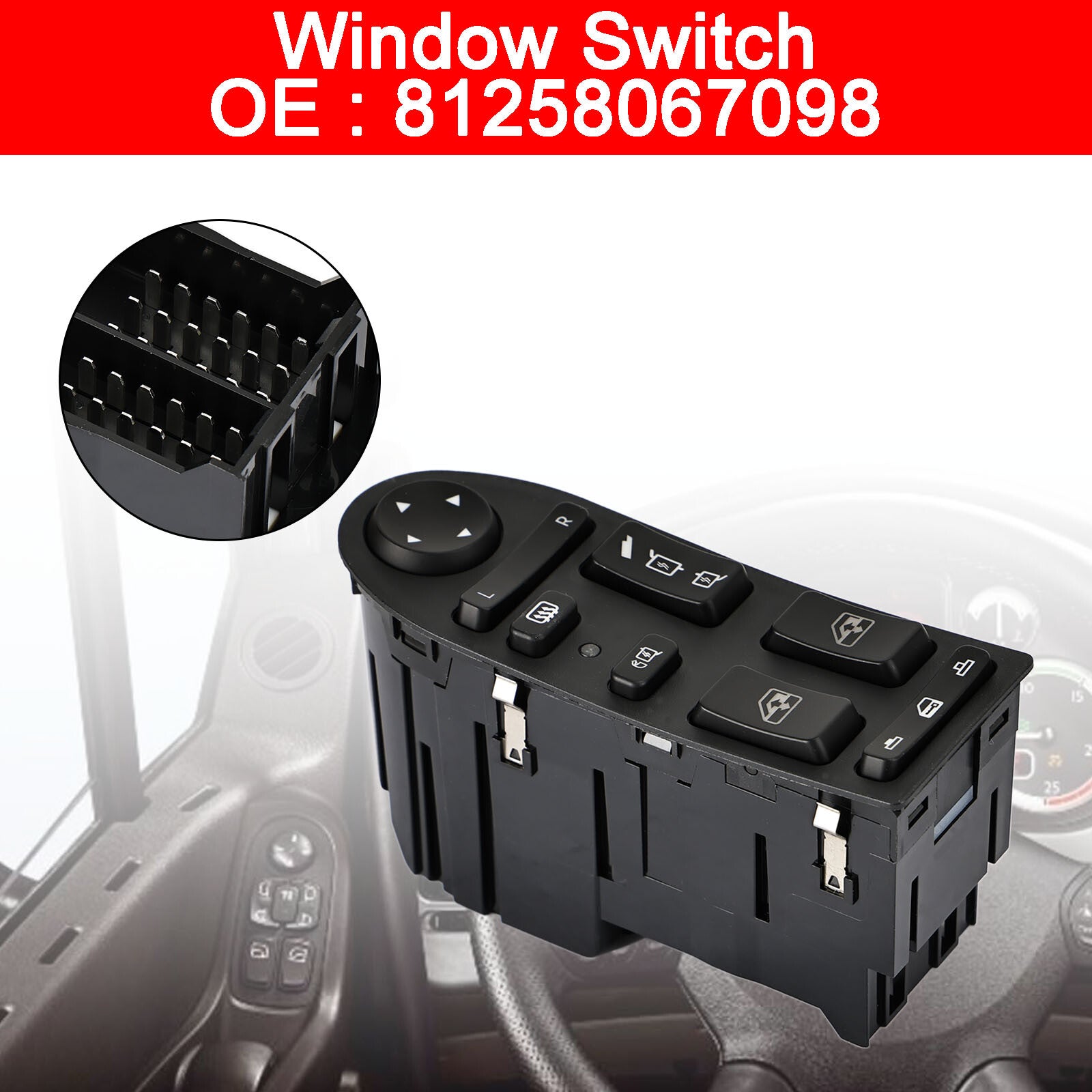 ya 1 8.5.1 Window Switch Front Left Side for MAN TGA TGM TGL 81258067098 81258067045