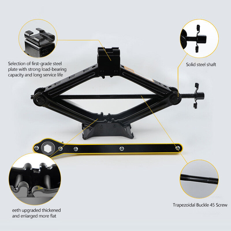 ya 1 6.30 2 ton ton scissors clockwork jack lift clockwork car van crank speed handle black
