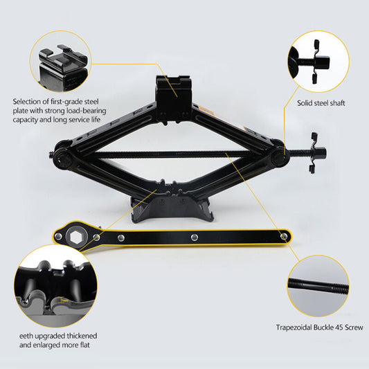 ya 1 6.30 2 ton ton scissors clockwork jack lift clockwork car van crank speed handle black