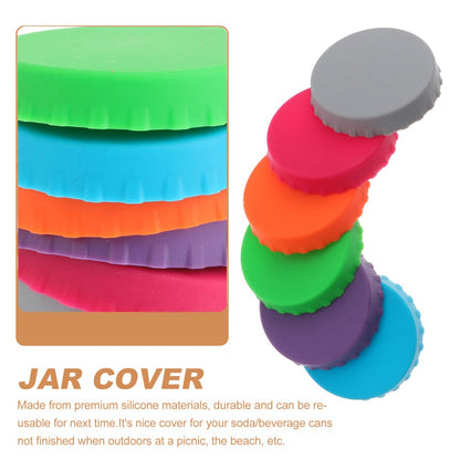 ya 26 6 Pcs Silicone Sealed Bottle Cap Soda Can Covers Lids Leak Proof Tops for Pop