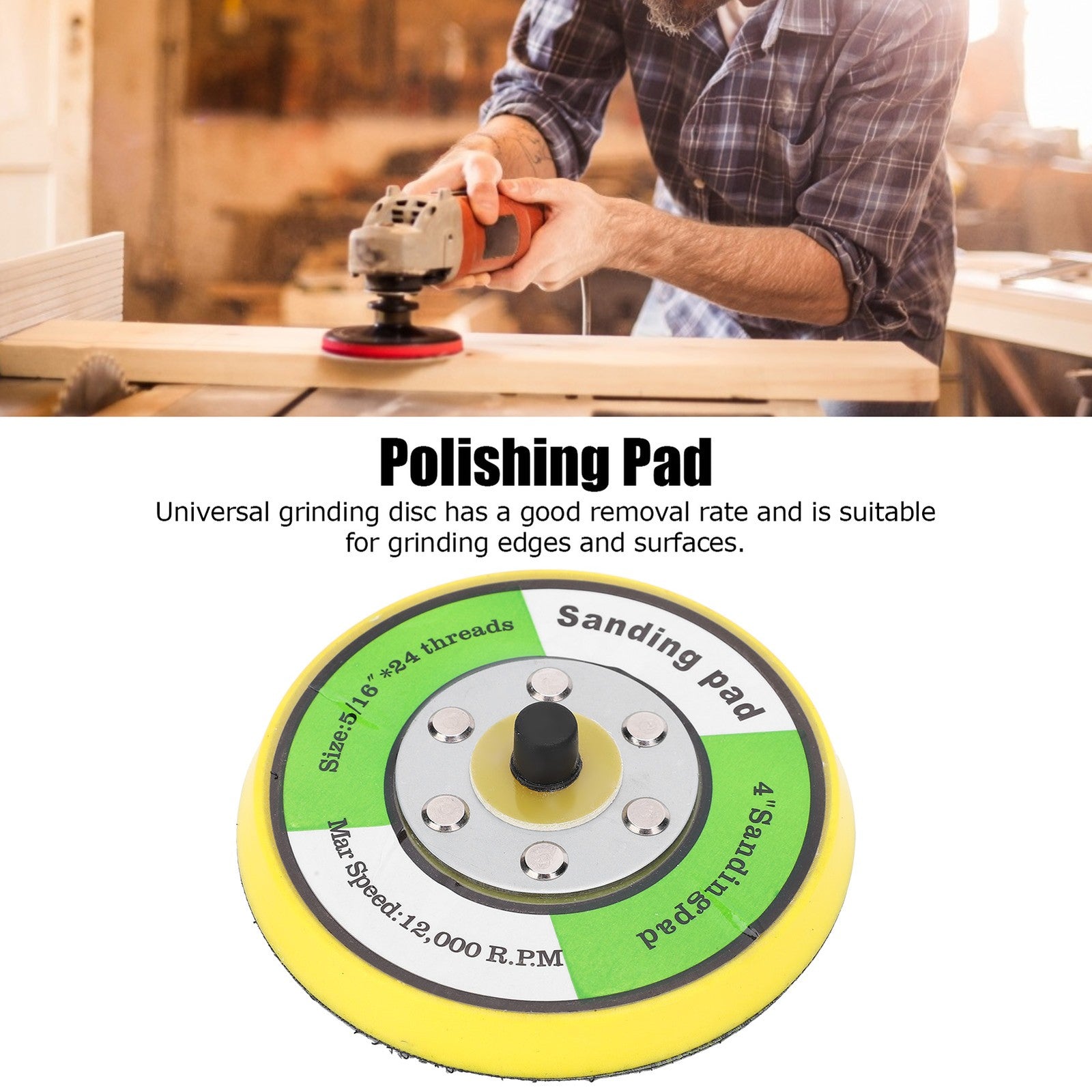 ya 26 4in Round Sander Holder Buffing Pad Polishing Sanding Machine Tray Base