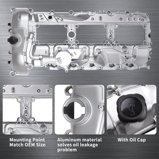 ya 11 6.5 N55 Engine Aluminum Valve Cover Compatible with for BMW 135i M235i 535i 11127570292