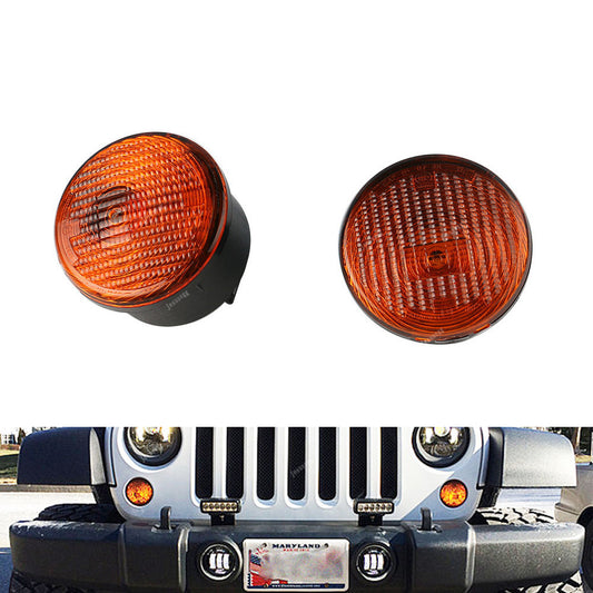 ya 13 5.27.2 2Pcs Front Turn Signal Park Light Lamp No Bulb For 2007-2013 for Jeep for Wrangler