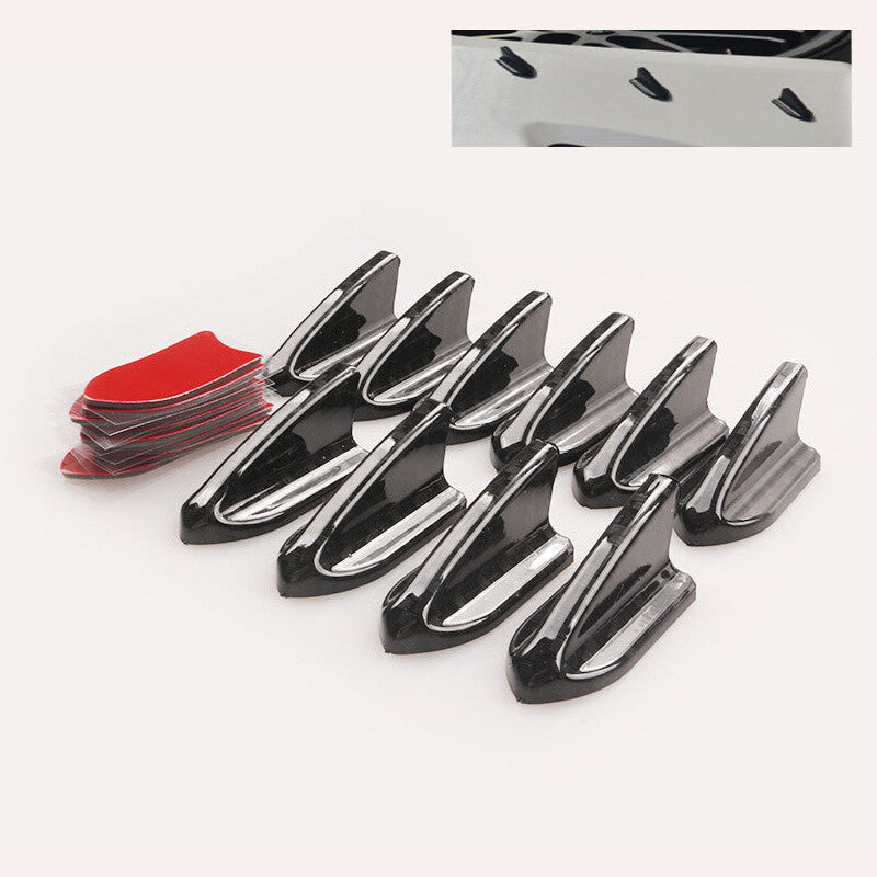 ya 3 6.25.3 10pcs Shark Fin Diffuser Vortex Generator Universal Car Roof Spoiler Bumper TW