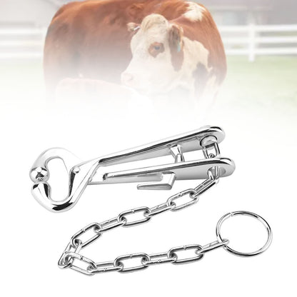 ya 25 Stainless Steel Cow Nose Pliers Bull Cattle Bovine Clip With Chain